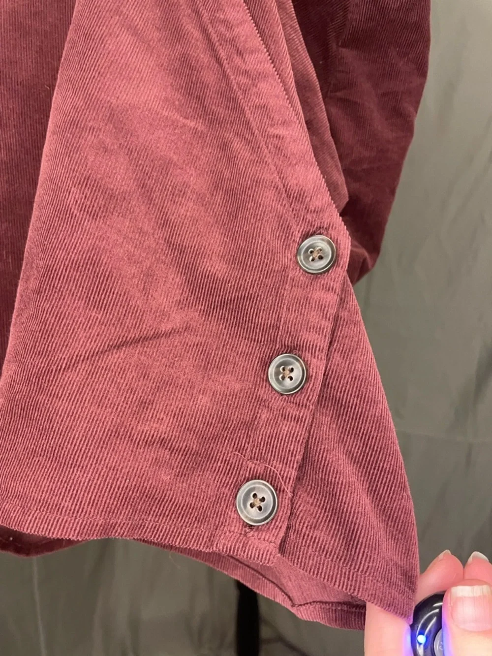 NWOT Madewell Burgundy Velvet Corduroy Puff-Sleeve Wrap Top